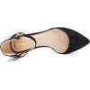 DREAM PAIRS Flapointed Women’s Casual D’Orsay Pointed Plain Ballet Comfort Soft Slip On Flats Shoes(Black/Suede)