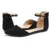 DREAM PAIRS Flapointed Women’s Casual D’Orsay Pointed Plain Ballet Comfort Soft Slip On Flats Shoes(Classic Black)