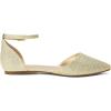 DREAM PAIRS Flapointed Women’s Casual D’Orsay Pointed Plain Ballet Comfort Soft Slip On Flats Shoes(Gold/Glitter)