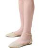 DREAM PAIRS Flapointed Women’s Casual D’Orsay Pointed Plain Ballet Comfort Soft Slip On Flats Shoes(Gold/Glitter)
