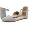 DREAM PAIRS Flapointed Women’s Casual D’Orsay Pointed Plain Ballet Comfort Soft Slip On Flats Shoes(Grey)