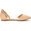 DREAM PAIRS Flapointed Women’s Casual D’Orsay Pointed Plain Ballet Comfort Soft Slip On Flats Shoes(Nude/Pu)