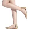 DREAM PAIRS Flapointed Women’s Casual D’Orsay Pointed Plain Ballet Comfort Soft Slip On Flats Shoes(Pink Gold)