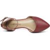 DREAM PAIRS Flapointed Women’s Casual D’Orsay Pointed Plain Ballet Comfort Soft Slip On Flats Shoes(Red/Pu)