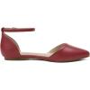 DREAM PAIRS Flapointed Women’s Casual D’Orsay Pointed Plain Ballet Comfort Soft Slip On Flats Shoes(Red/Pu)