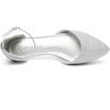 DREAM PAIRS Flapointed Women’s Casual D’Orsay Pointed Plain Ballet Comfort Soft Slip On Flats Shoes(Silver/Glitter)