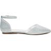DREAM PAIRS Flapointed Women’s Casual D’Orsay Pointed Plain Ballet Comfort Soft Slip On Flats Shoes(Silver/Glitter)