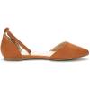 DREAM PAIRS Flapointed Women’s Casual D’Orsay Pointed Plain Ballet Comfort Soft Slip On Flats Shoes(Tan/Pu)