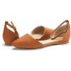 DREAM PAIRS Flapointed Women’s Casual D’Orsay Pointed Plain Ballet Comfort Soft Slip On Flats Shoes(Tan/Pu)