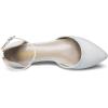 DREAM PAIRS Flapointed Women’s Casual D’Orsay Pointed Plain Ballet Comfort Soft Slip On Flats Shoes(White/Glitter)