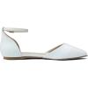 DREAM PAIRS Flapointed Women’s Casual D’Orsay Pointed Plain Ballet Comfort Soft Slip On Flats Shoes(White/Glitter)