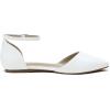 DREAM PAIRS Flapointed Women’s Casual D’Orsay Pointed Plain Ballet Comfort Soft Slip On Flats Shoes(White/Pu)