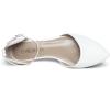 DREAM PAIRS Flapointed Women’s Casual D’Orsay Pointed Plain Ballet Comfort Soft Slip On Flats Shoes(White/Pu)
