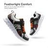 DREAM PAIRS Girls Boys Shoes Kids Tennis EZ-Ons Quicksteps School Sneakers Breathable Running Athletic Shoes(Black/Grey/Orange)
