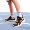 DREAM PAIRS Girls Boys Shoes Kids Tennis EZ-Ons Quicksteps School Sneakers Breathable Running Athletic Shoes(Black/Grey/Orange)