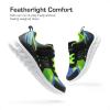 DREAM PAIRS Girls Boys Shoes Kids Tennis EZ-Ons Quicksteps School Sneakers Breathable Running Athletic Shoes(Black/Royal/Green)