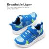 DREAM PAIRS Girls Boys Shoes Kids Tennis EZ-Ons Quicksteps School Sneakers Breathable Running Athletic Shoes(Blue/White)