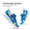DREAM PAIRS Girls Boys Shoes Kids Tennis EZ-Ons Quicksteps School Sneakers Breathable Running Athletic Shoes(Blue/White)