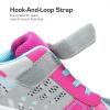 DREAM PAIRS Girls Boys Shoes Kids Tennis EZ-Ons Quicksteps School Sneakers Breathable Running Athletic Shoes(Grey/Fuchsia/Blue)