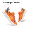 DREAM PAIRS Girls Boys Shoes Kids Tennis EZ-Ons Quicksteps School Sneakers Breathable Running Athletic Shoes(Orange/Royal Blue)