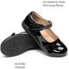 DREAM PAIRS Girls School Uniform Shoes Mary Jane Dress Flats(Little Kid/Big Kid)(Black/Pat)