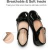 DREAM PAIRS Girls School Uniform Shoes Mary Jane Dress Flats(Little Kid/Big Kid)(Black/Pat)