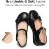 DREAM PAIRS Girls School Uniform Shoes Mary Jane Dress Flats(Little Kid/Big Kid)(Black/Pu)