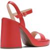 DREAM PAIRS Heels for Women Block Chunky Platform High Heels Open Toe GISELLE Fashion Wedding Party Evening Prom Dance Ankle Strap Dress Pump Sandals Shoes(Red)