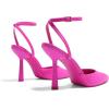 DREAM PAIRS High Heels for Women Closed Pointed Toe Dress Shoes for Women Ankle Strap Stiletto Heel Party Wedding Sexy Pump Shoes(Hot Pink)