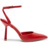 DREAM PAIRS High Heels for Women Closed Pointed Toe Dress Shoes for Women Ankle Strap Stiletto Heel Party Wedding Sexy Pump Shoes(Red-pu)