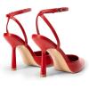 DREAM PAIRS High Heels for Women Closed Pointed Toe Dress Shoes for Women Ankle Strap Stiletto Heel Party Wedding Sexy Pump Shoes(Red-pu)