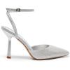 DREAM PAIRS High Heels for Women Closed Pointed Toe Dress Shoes for Women Ankle Strap Stiletto Heel Party Wedding Sexy Pump Shoes(Silver-glitter)