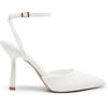 DREAM PAIRS High Heels for Women Closed Pointed Toe Dress Shoes for Women Ankle Strap Stiletto Heel Party Wedding Sexy Pump Shoes(White-pu)