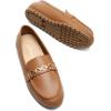 DREAM PAIRS Loafers for Women Casual Comfortable Slip On Flat Shoes Lightweight Leisure Work Shoes Comfort Walking Shoes(Brown-pu)