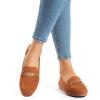DREAM PAIRS Loafers for Women Casual Comfortable Slip On Flat Shoes Lightweight Leisure Work Shoes Comfort Walking Shoes(Brown-suede)