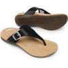 DREAM PAIRS Orthotic Thong Sandals for Women, Arch Support Flip Flops, Comfortable Lightweight Slip On Sandals for Walking, Casual Summer Everyday Wear(Black)