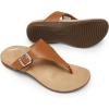 DREAM PAIRS Orthotic Thong Sandals for Women, Arch Support Flip Flops, Comfortable Lightweight Slip On Sandals for Walking, Casual Summer Everyday Wear(Brown)