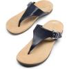 DREAM PAIRS Orthotic Thong Sandals for Women, Arch Support Flip Flops, Comfortable Lightweight Slip On Sandals for Walking, Casual Summer Everyday Wear(Navy-pu)