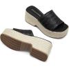 DREAM PAIRS Platform Espadrille Sandals for Women Wedges Slides Slip on Bohemia Sandals Flatform Open Toe Beach Sandals Dressy Outdoor Summer Shoes(Black)