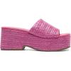 DREAM PAIRS Platform Espadrille Sandals for Women Wedges Slides Slip on Bohemia Sandals Flatform Open Toe Beach Sandals Dressy Outdoor Summer Shoes(Hot Pink)