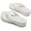 DREAM PAIRS Platform Flip Flops for Women Cushioned Thong Sandals with Soft Eva Foam Insole Lightweight Lycra fabric Comfort Dressy Slides Slippers for Summer Beach(White)