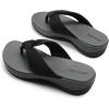 DREAM PAIRS Platform Flip Flops for Women Cushioned Thong Sandals with Soft Eva Foam Insole Lightweight Lycra fabric Comfort Dressy Slides Slippers for Summer Beach(Black/Grey)