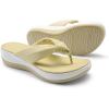 DREAM PAIRS Platform Flip Flops for Women Cushioned Thong Sandals with Soft Eva Foam Insole Lightweight Lycra fabric Comfort Dressy Slides Slippers for Summer Beach(Beige)