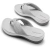 DREAM PAIRS Platform Flip Flops for Women Cushioned Thong Sandals with Soft Eva Foam Insole Lightweight Lycra fabric Comfort Dressy Slides Slippers for Summer Beach(Grey)