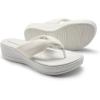 DREAM PAIRS Platform Flip Flops for Women Cushioned Thong Sandals with Soft Eva Foam Insole Lightweight Lycra fabric Comfort Dressy Slides Slippers for Summer Beach(White)