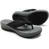 DREAM PAIRS Platform Flip Flops for Women Cushioned Thong Sandals with Soft Eva Foam Insole Lightweight Lycra fabric Comfort Dressy Slides Slippers for Summer Beach(Black/Grey)