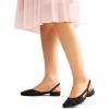 DREAM PAIRS Slingback Ballet Flats for Women Square Cap Toe Low Heel Dress Shoes Comfortable Work Flats for Office Party Wedding Business Casual(Black-fabric)