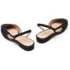 DREAM PAIRS Slingback Ballet Flats for Women Square Cap Toe Low Heel Dress Shoes Comfortable Work Flats for Office Party Wedding Business Casual(Black-fabric)