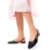 DREAM PAIRS Slingback Ballet Flats for Women Square Cap Toe Low Heel Dress Shoes Comfortable Work Flats for Office Party Wedding Business Casual(Black-pu)