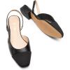 DREAM PAIRS Slingback Ballet Flats for Women Square Cap Toe Low Heel Dress Shoes Comfortable Work Flats for Office Party Wedding Business Casual(Black-pu)